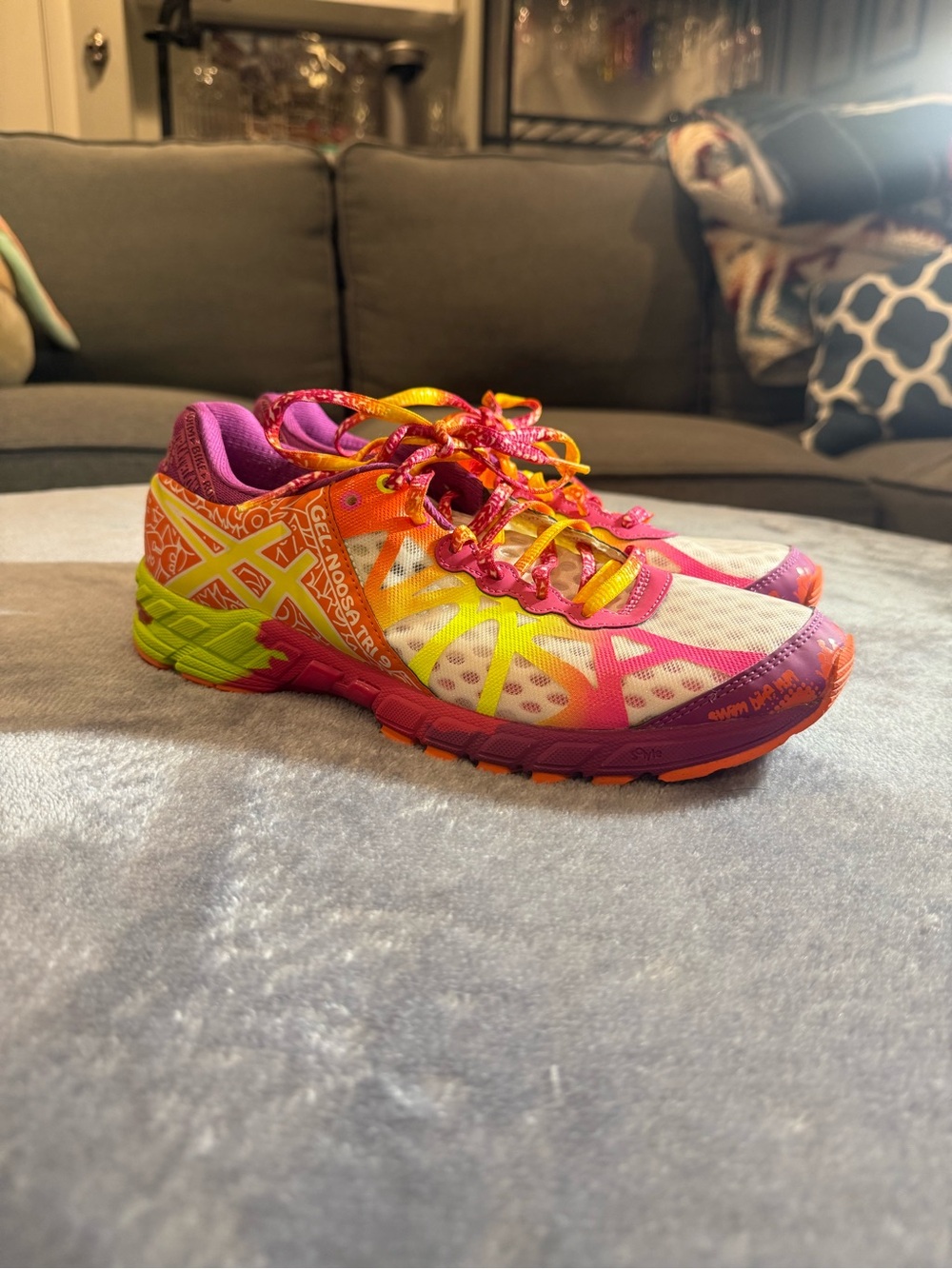 Asics Women’s Sneakers in Pink, Yellow & White - Picture 3 of 8